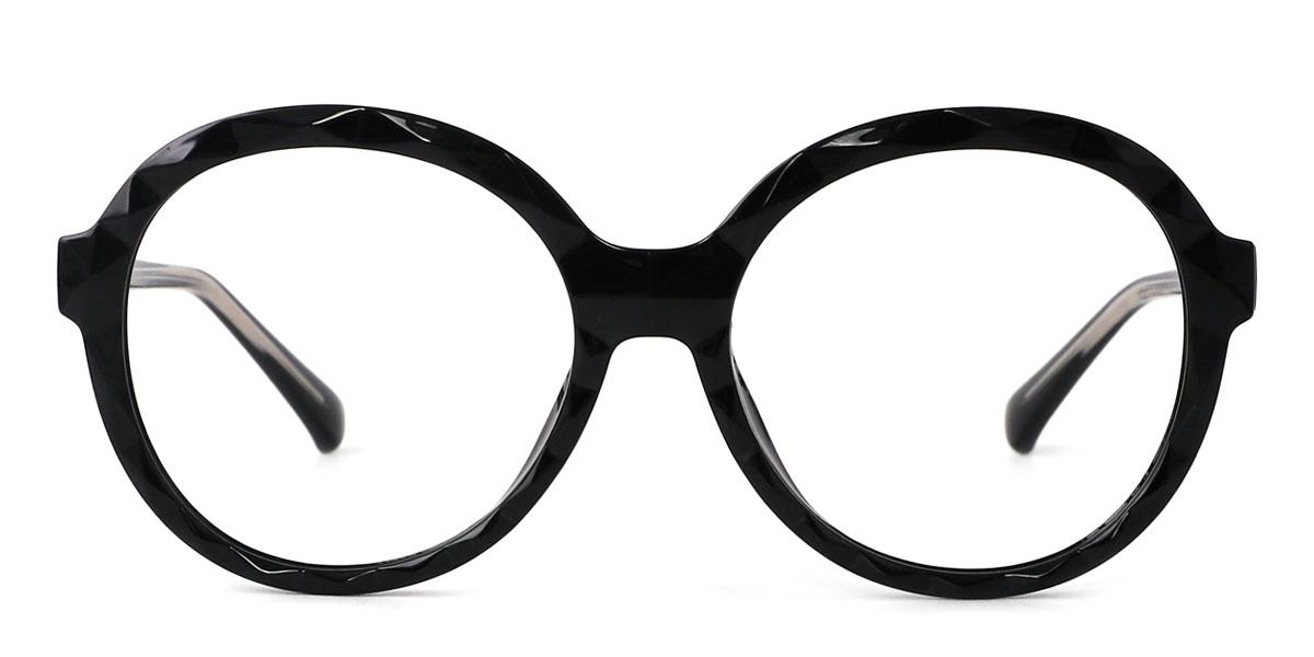 Black Round Unique Full-rim Tr90 Medium Glasses from Wherelight