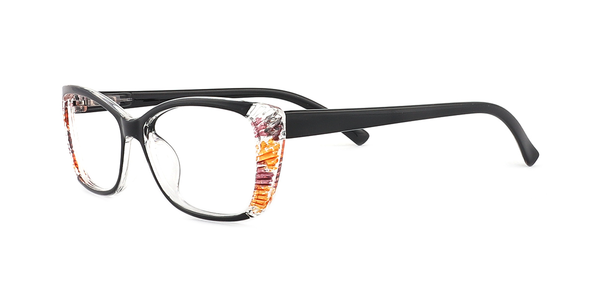 Designer Rectangle Medium Eyeglasses - Black