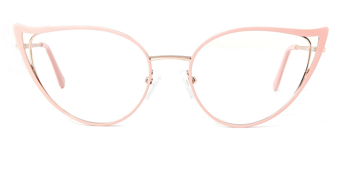 Feminine Full-Rim Gold Cateye Women Optical Wire Frame Glasses Blue ...