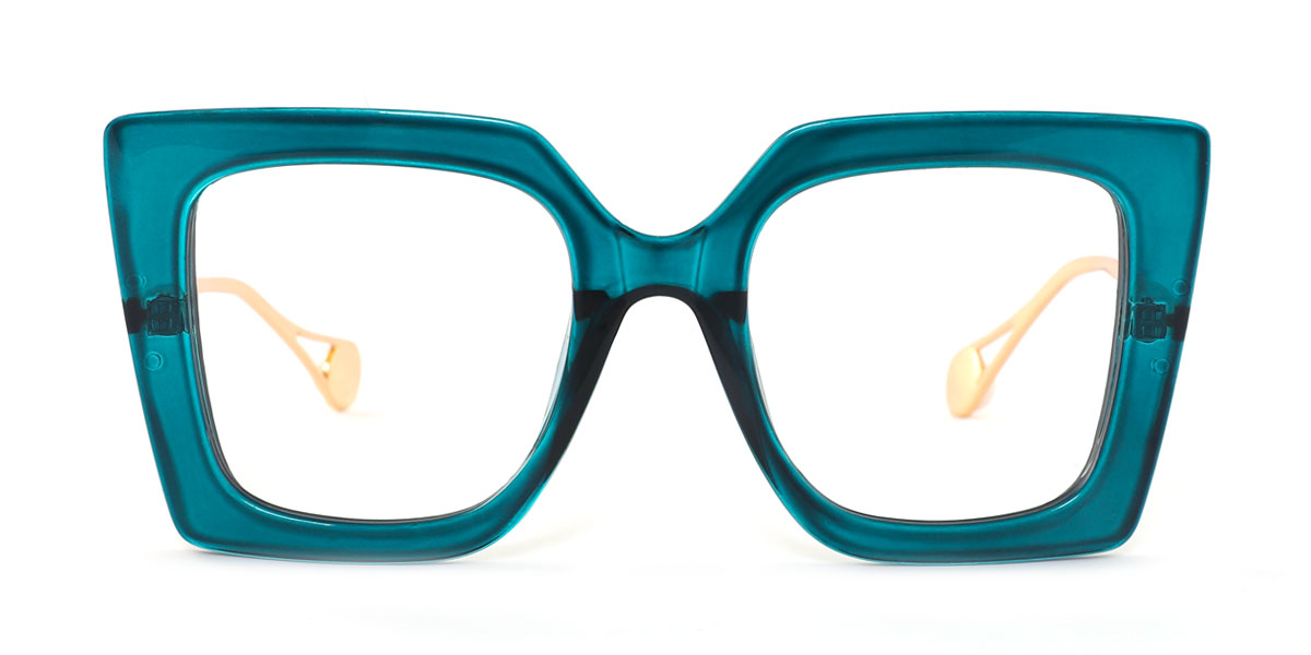 Green Rectangle Unique Full-rim Mix & Match Large Glasses for female ...