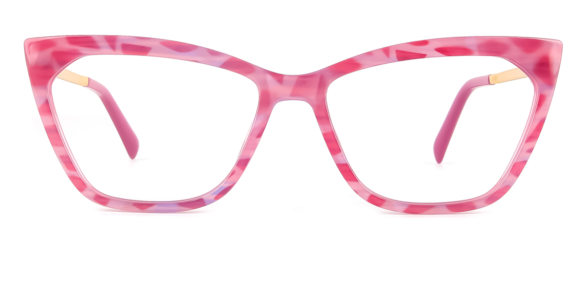 Pink Cateye Unique Full-rim Mix & Match Large Glasses for female from ...