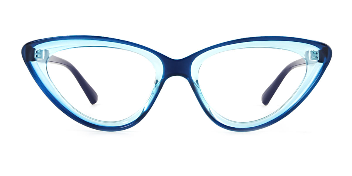Blue Cateye Gorgeous Unique Full Rim Plastic Large Glasses For Female From Wherelight