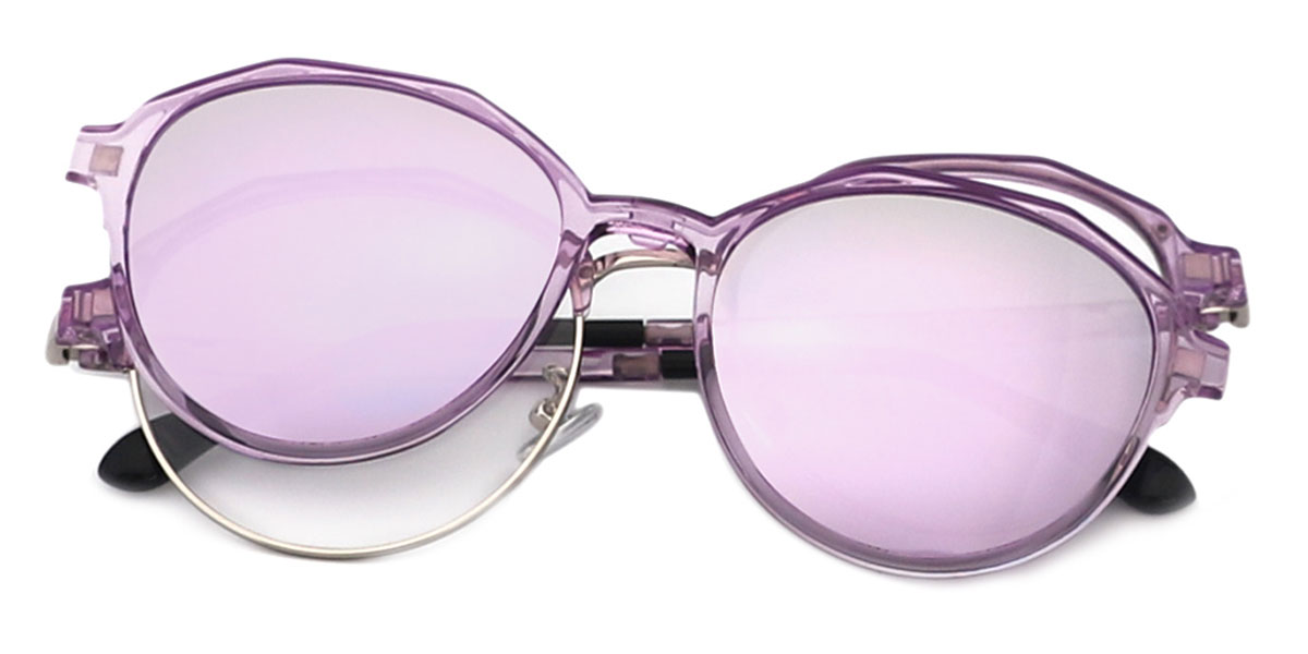 Purple Geometric Unique Full-rim Mix & Match Large Glasses for female ...