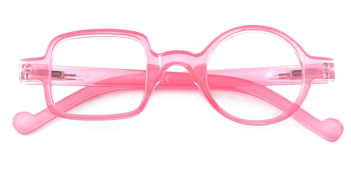 Pink Irregular Unique Full-rim Plastic Medium Glasses for unisex from ...