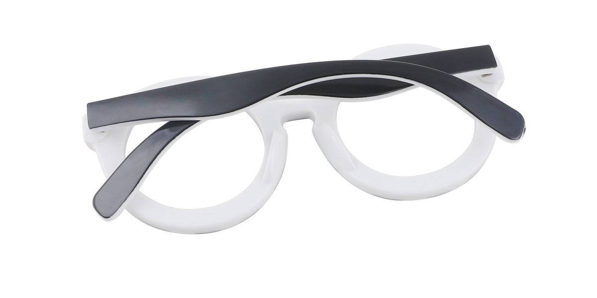 Black and White Large Round Striped Prescription Glasses Designer Women ...
