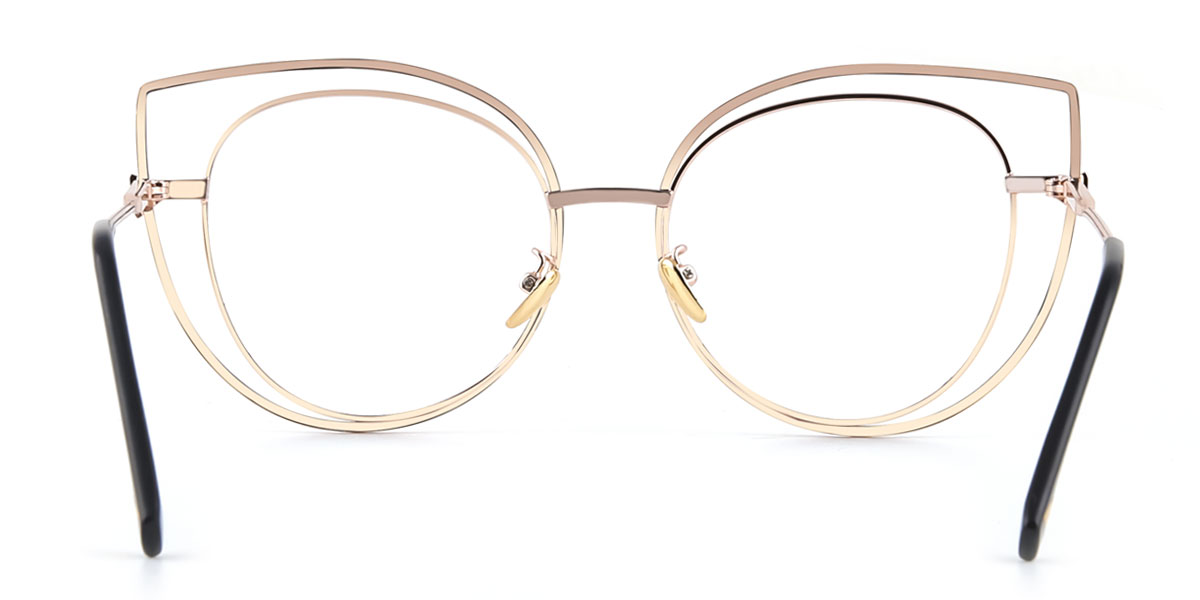 Gold Oversized Wire Frame Cateye Eyewear Prescription Glasses Online ...