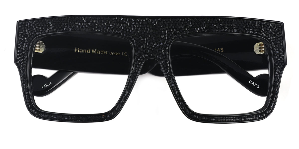 Women Designer Bling Black Rectangle Prescription Eyeglasses Online