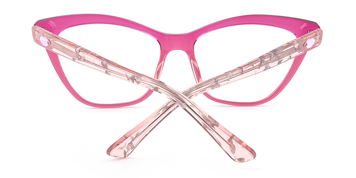 Pink Cateye Unique Full-rim Acetate Large Glasses for female from ...